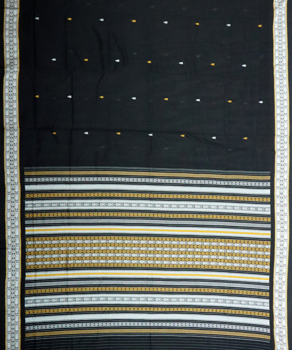 Black black cotton handloom sambalpuri saree