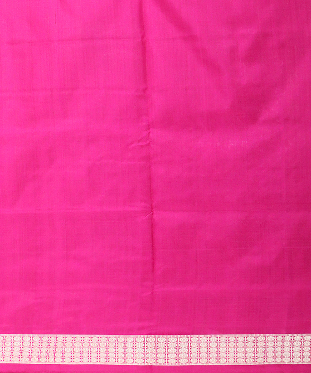 Pink dark pink silk handloom sambalpuri saree