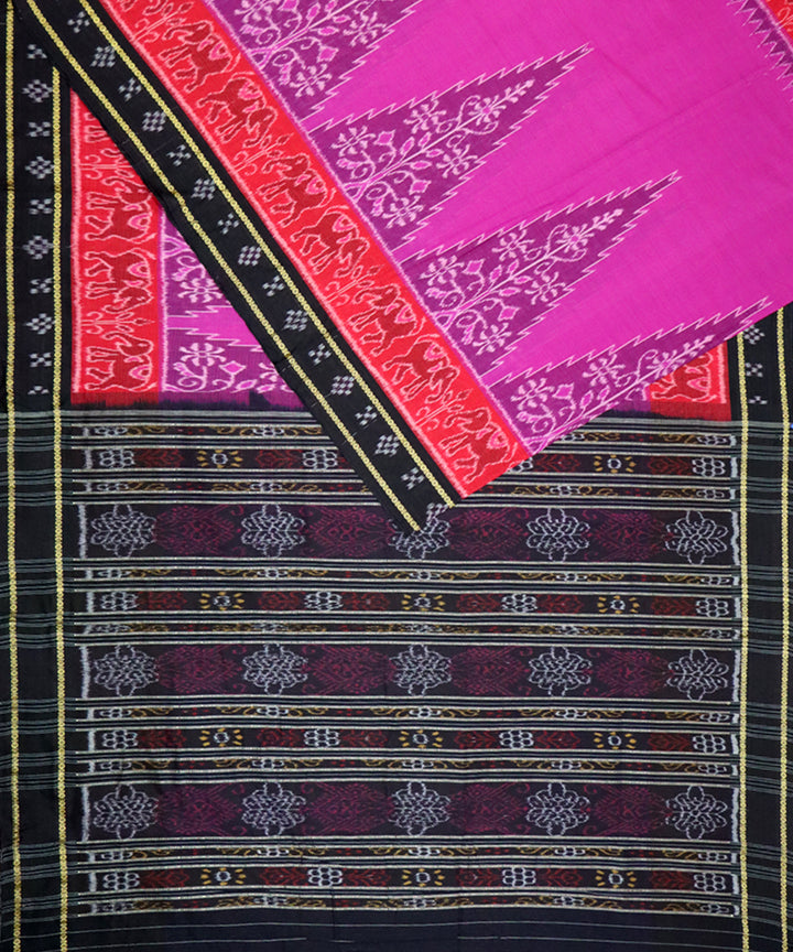 Purple black cotton handloom nuapatna saree