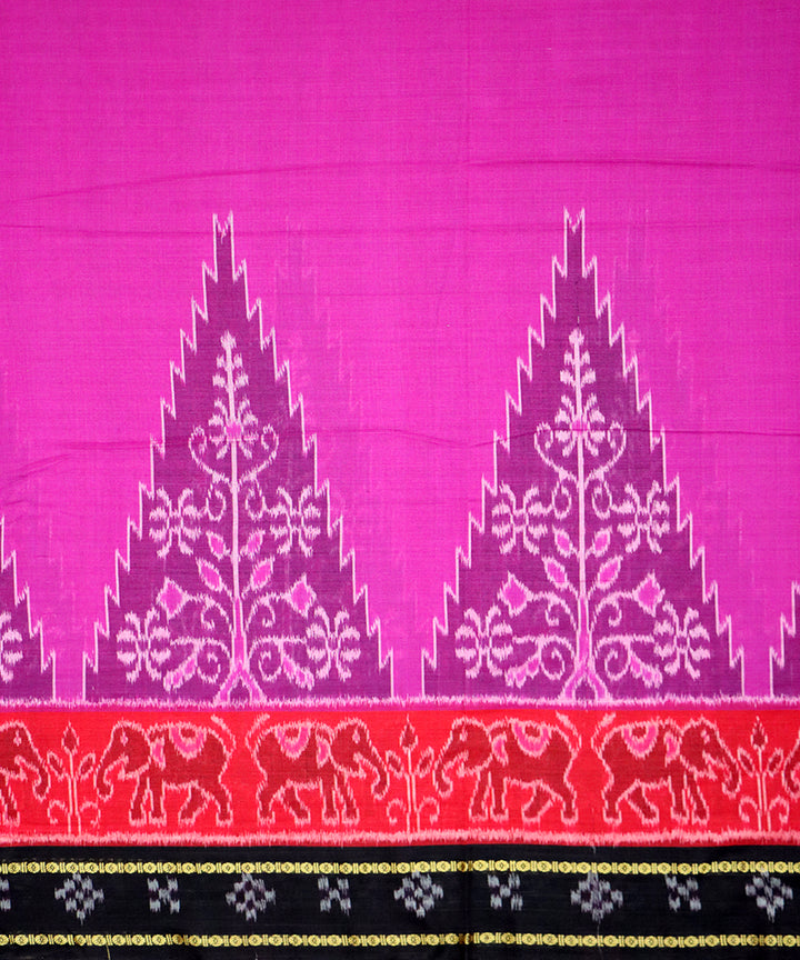 Purple black cotton handloom nuapatna saree