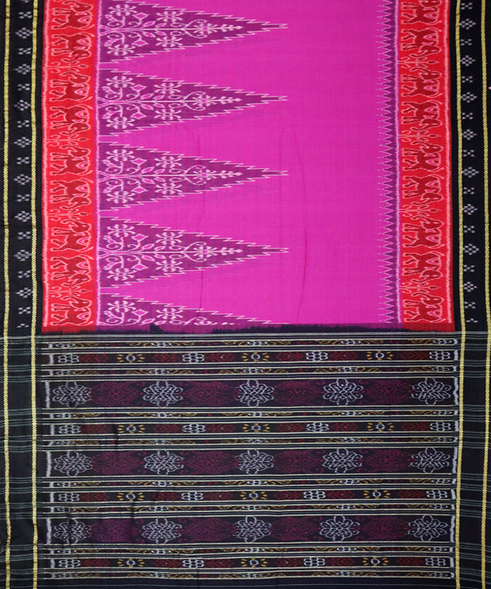 Purple black cotton handloom nuapatna saree