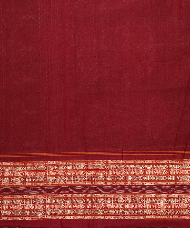 Multicolor maroon cotton handloom sambalpuri saree