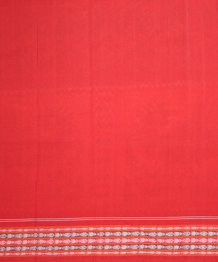 Multicolor red handloom cotton sambalpuri saree