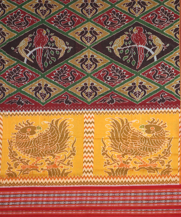 Multicolor red handloom cotton sambalpuri saree