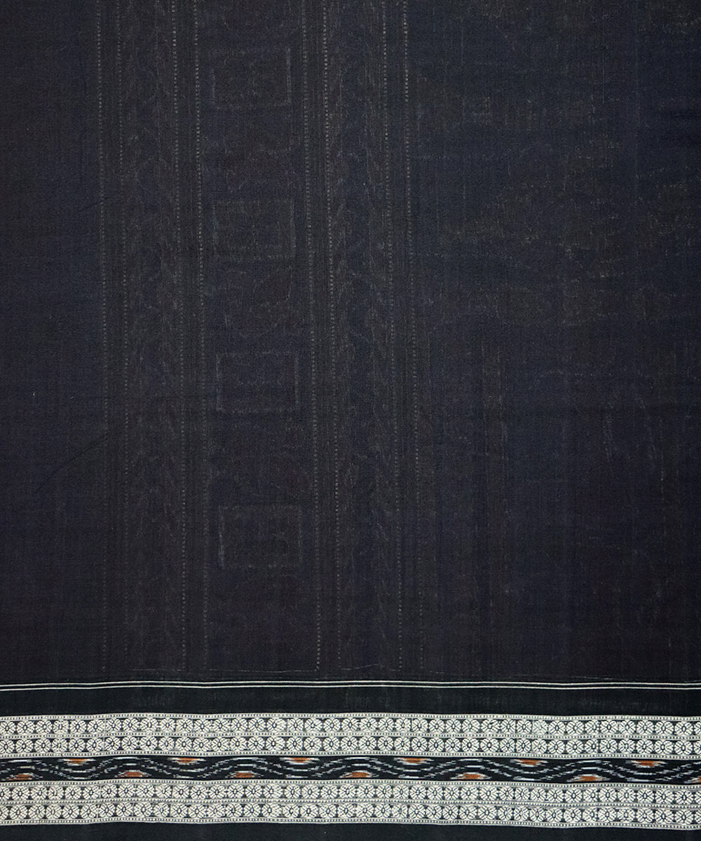 Grey black handloom cotton sambalpuri saree