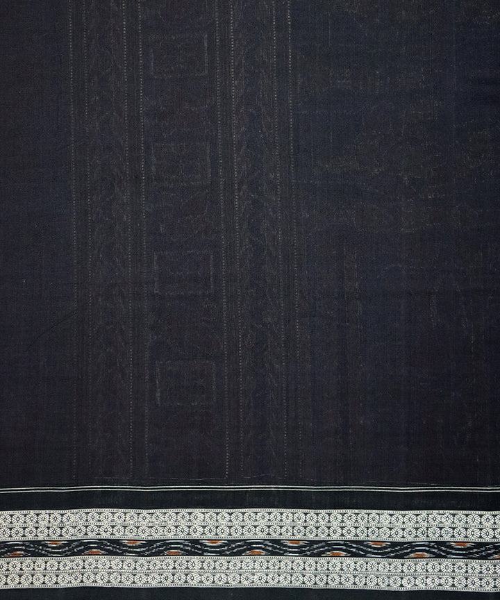 Grey black handloom cotton sambalpuri saree