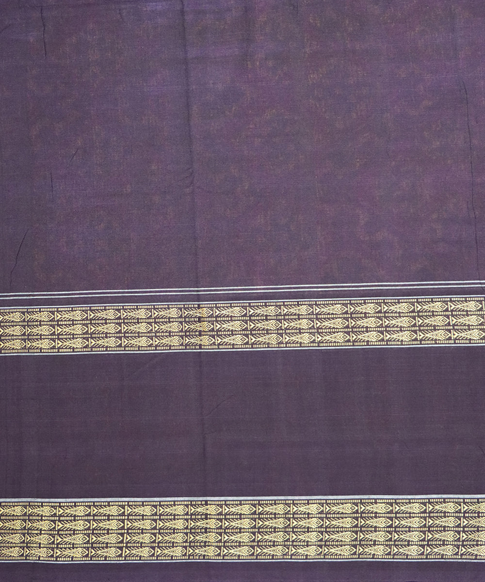 Byzantine dark brown cotton handloom sambalpuri saree