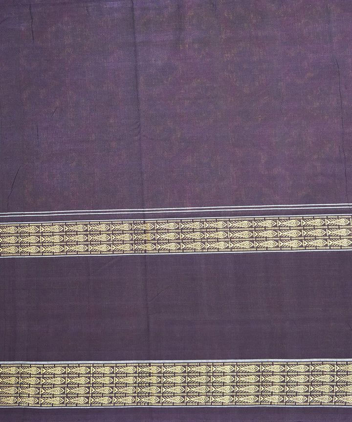 Byzantine dark brown cotton handloom sambalpuri saree