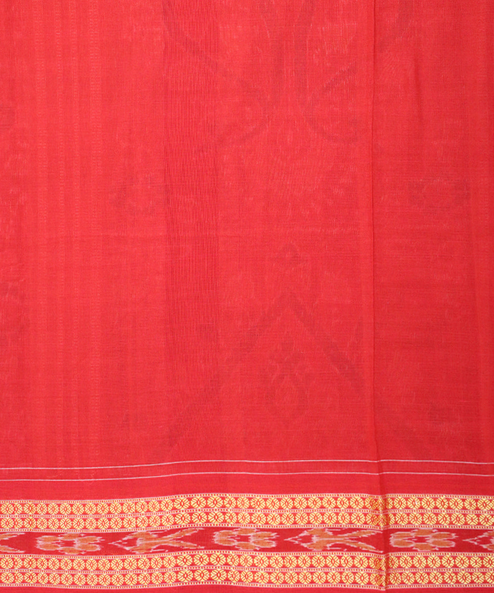 Brown red cotton handloom sambalpuri saree