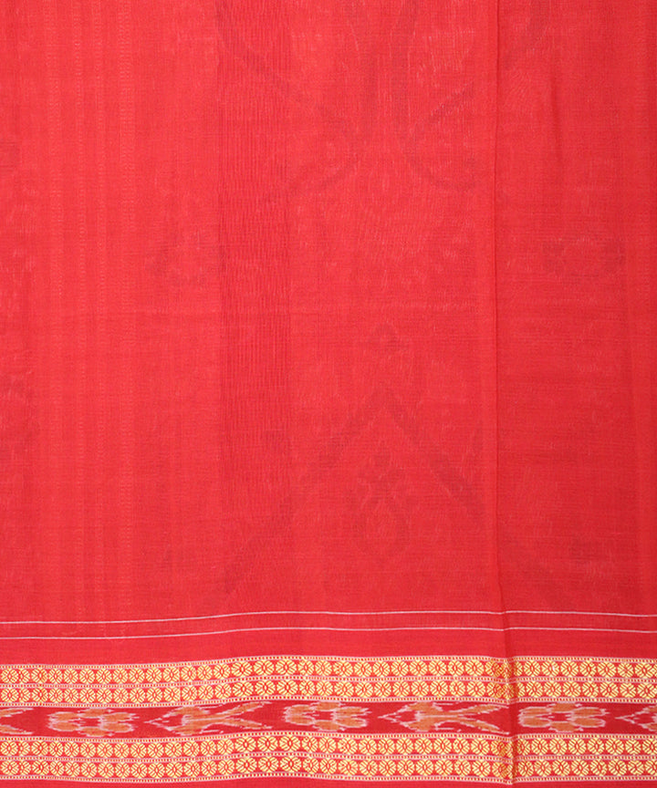 Brown red cotton handloom sambalpuri saree