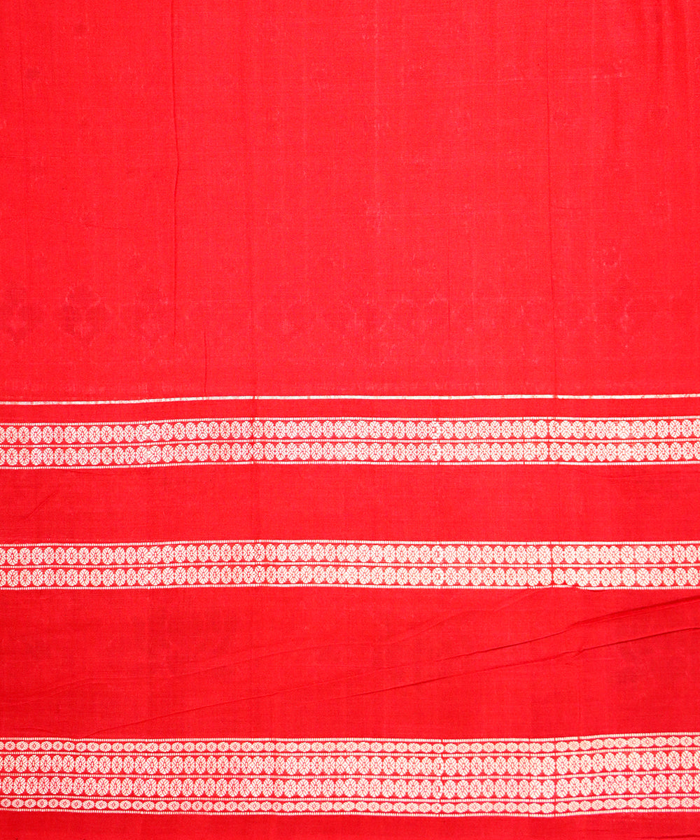 Brink pink red cotton handloom sambalpuri saree