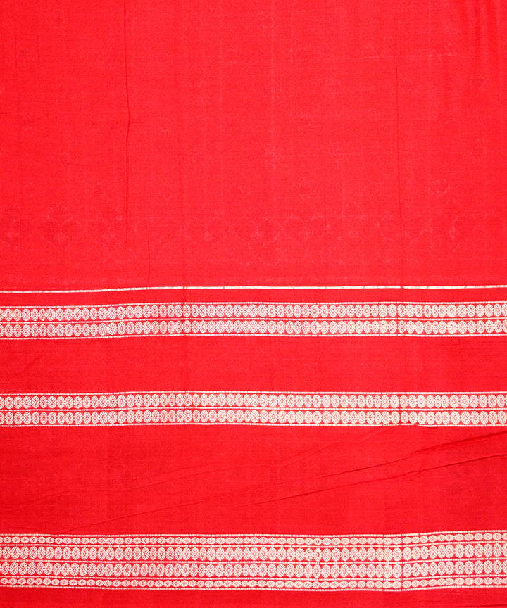 Brink pink red cotton handloom sambalpuri saree