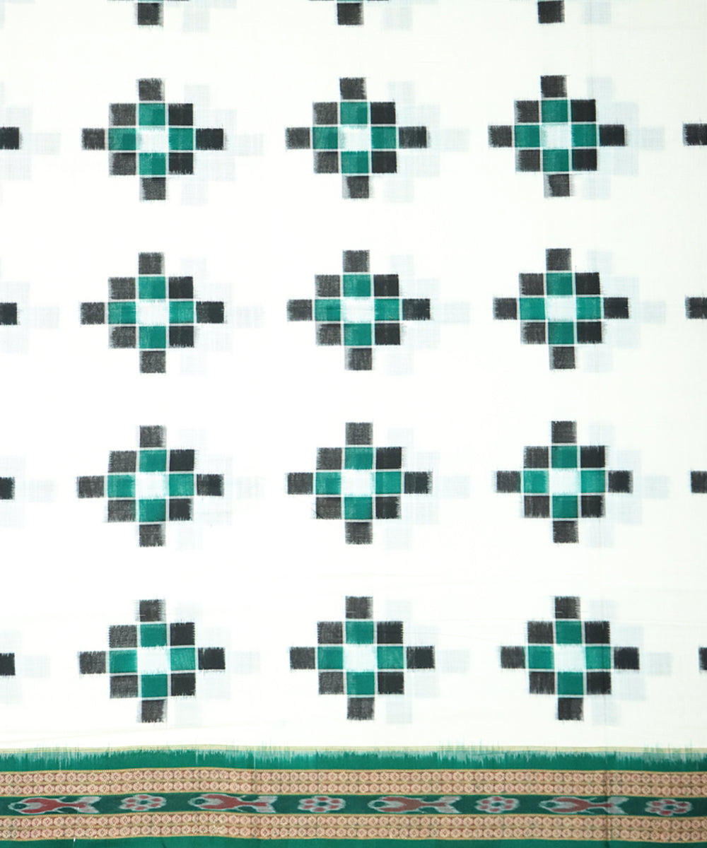 White green cotton handloom sambalpuri saree