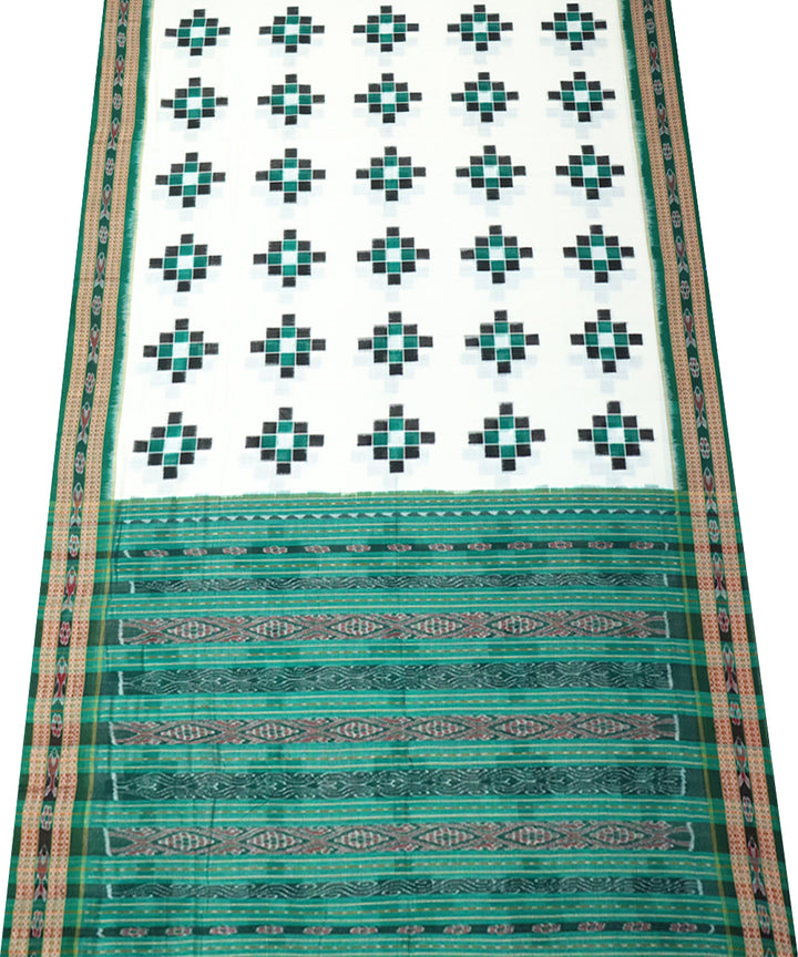 White green cotton handloom sambalpuri saree