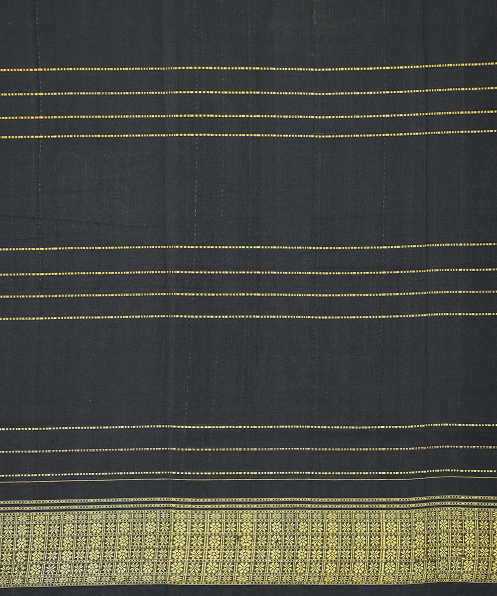 Black black cotton handloom sambalpuri saree