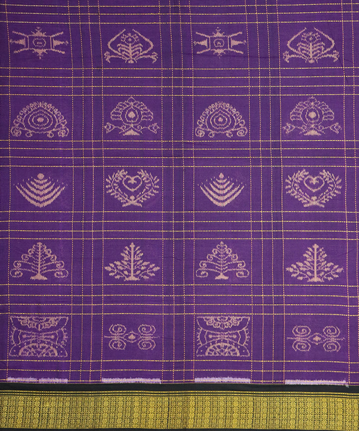 Violet black cotton handloom sambalpuri saree