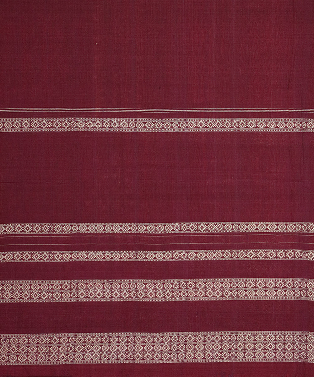 Red maroon cotton handloom sambalpuri saree