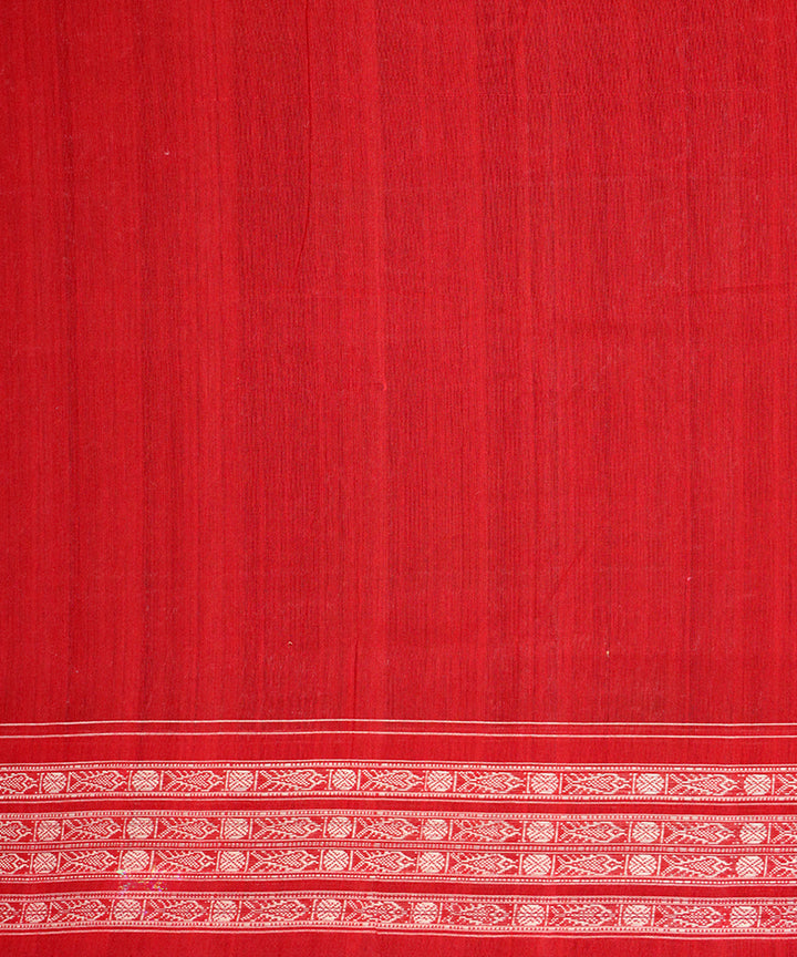 Multicolor red cotton handloom sambalpuri saree