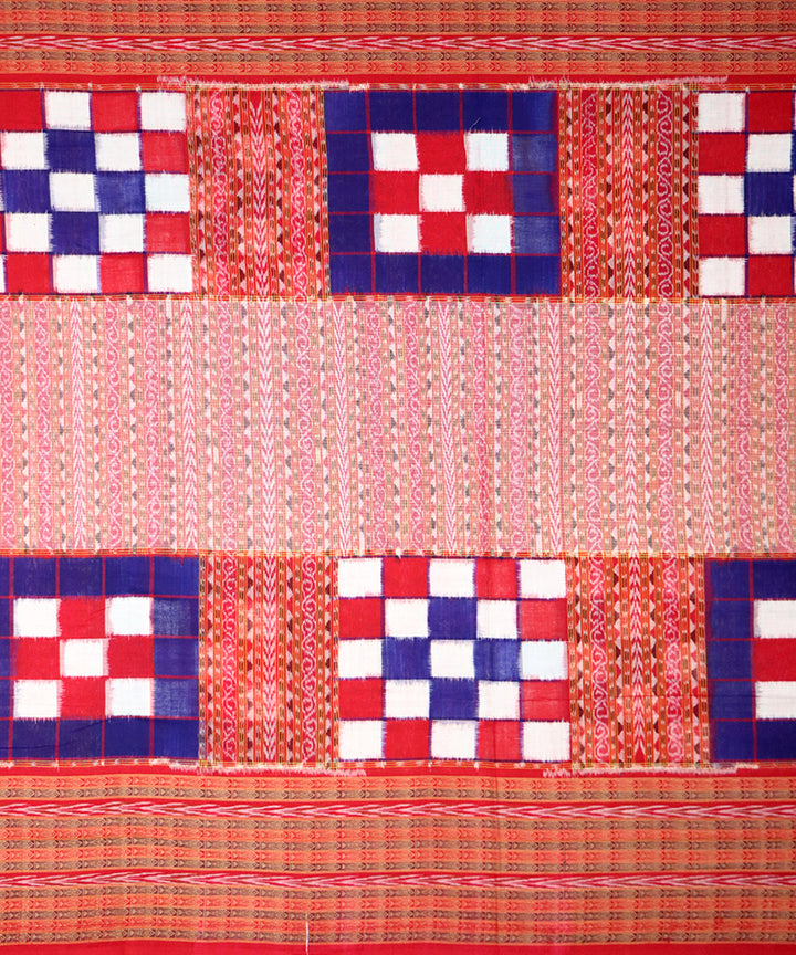 Red red cotton handloom sambalpuri saree