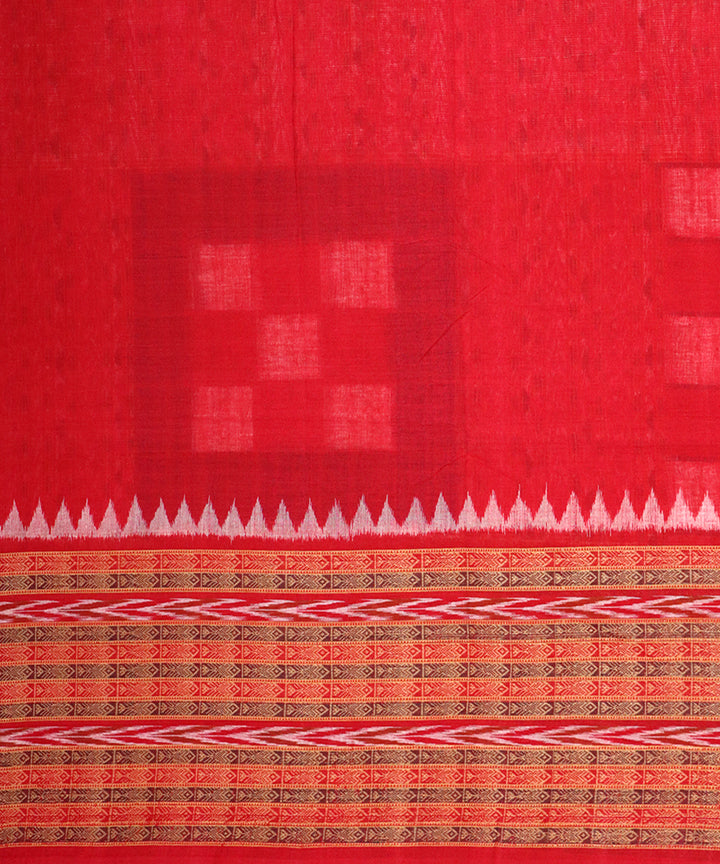 Red red cotton handloom sambalpuri saree