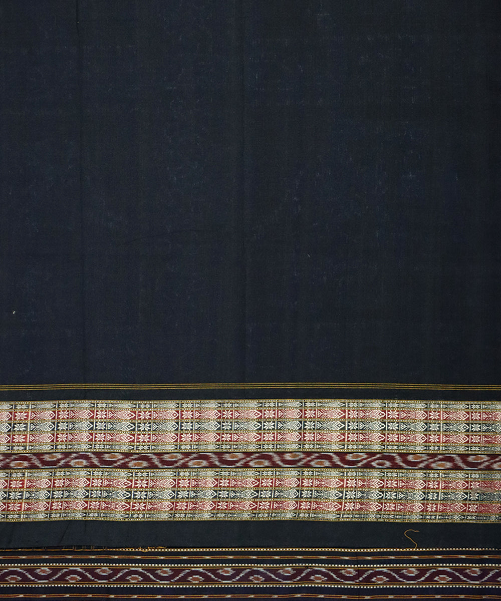 Navy blue black cotton handloom sambalpuri saree