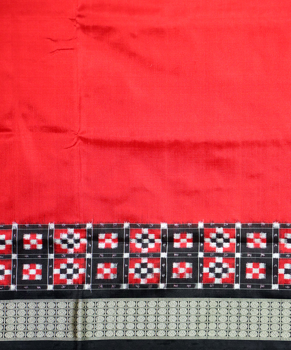 Red black silk handloom sambalpuri saree