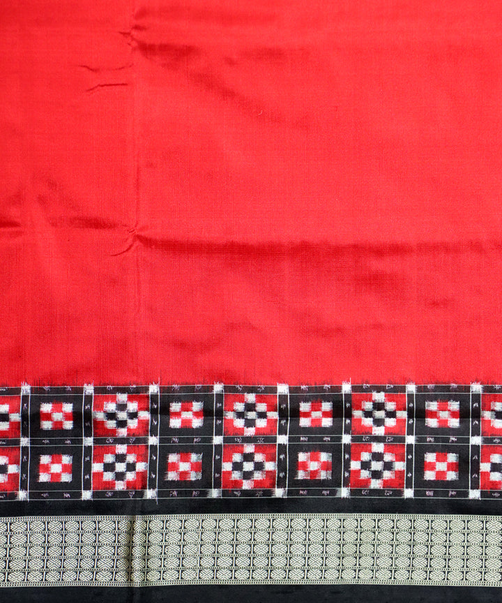 Red black silk handloom sambalpuri saree