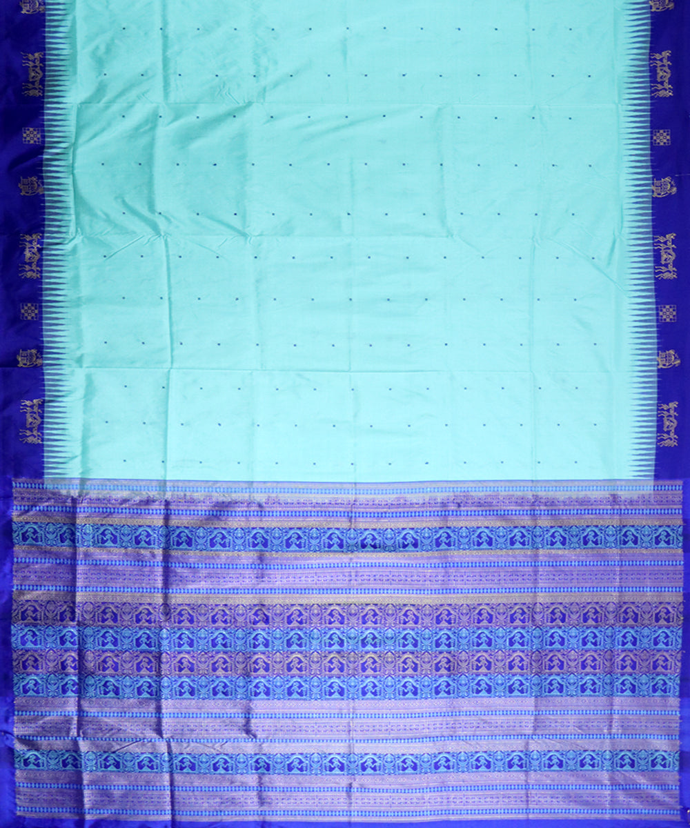 Blizzard blue blue silk handloom bomkai saree