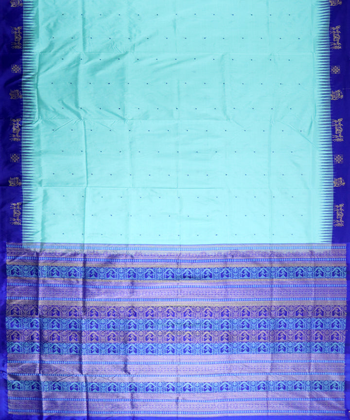 Blizzard blue blue silk handloom bomkai saree