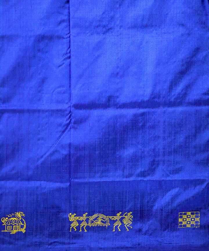 Blizzard blue blue silk handloom bomkai saree