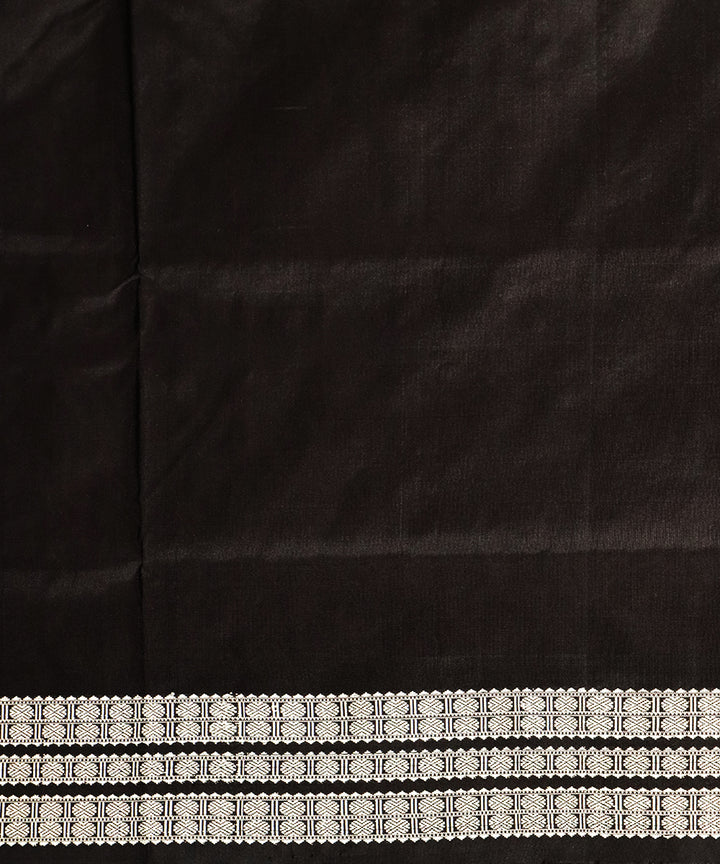 French bistre black silk handloom bomkai saree