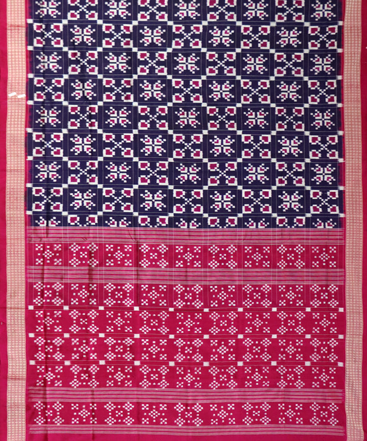 English violet cerise pink silk handloom sambalpuri saree