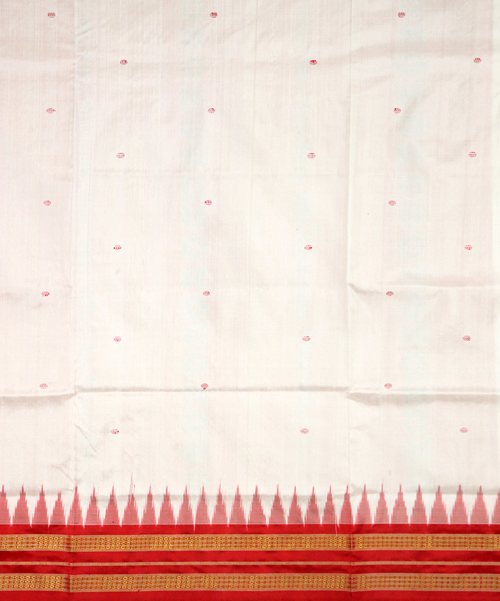 White red silk patli handloom sambalpuri saree