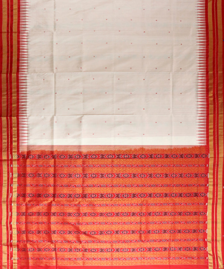 White red silk patli handloom sambalpuri saree