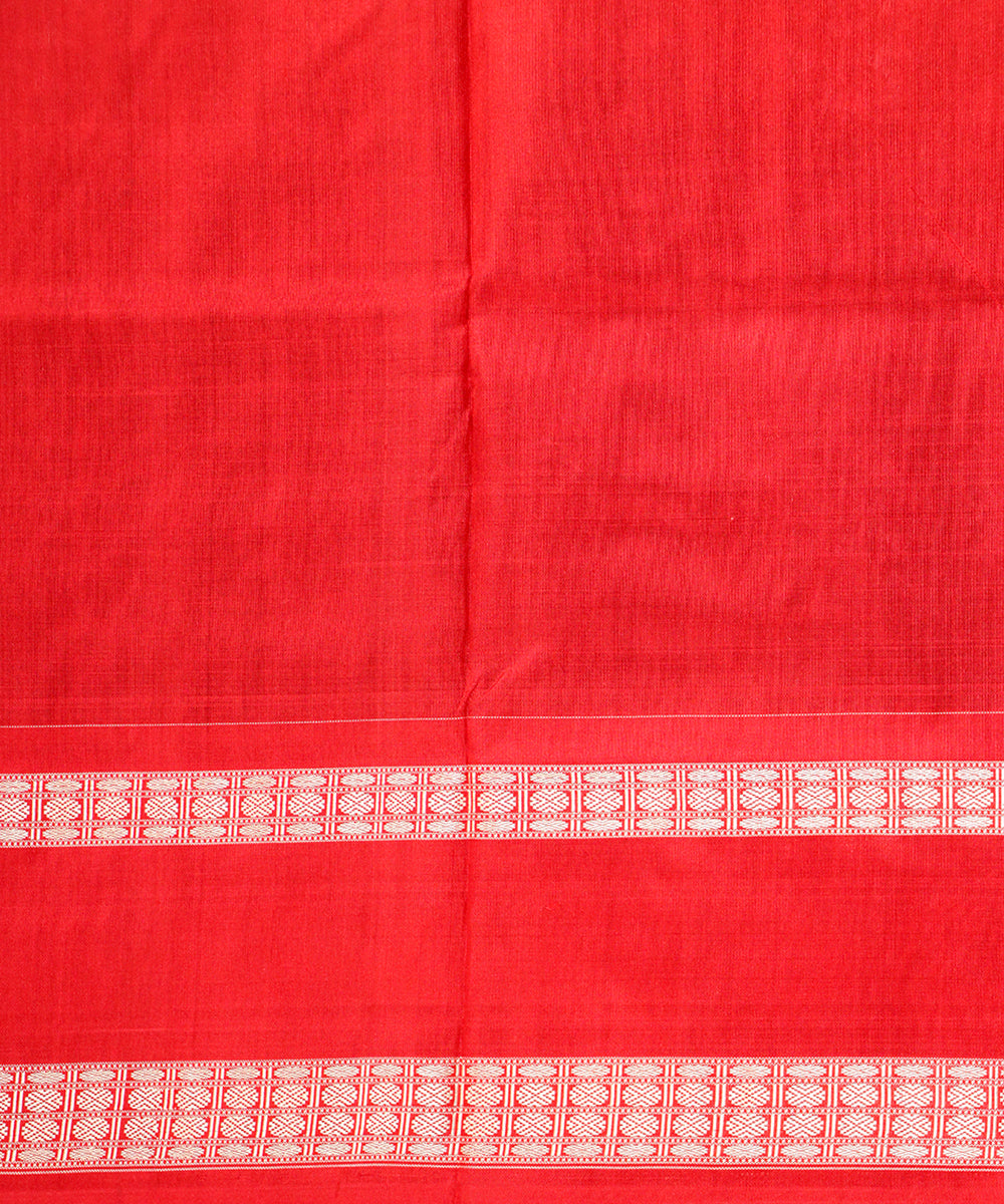 Black red silk handwoven sambalpuri saree