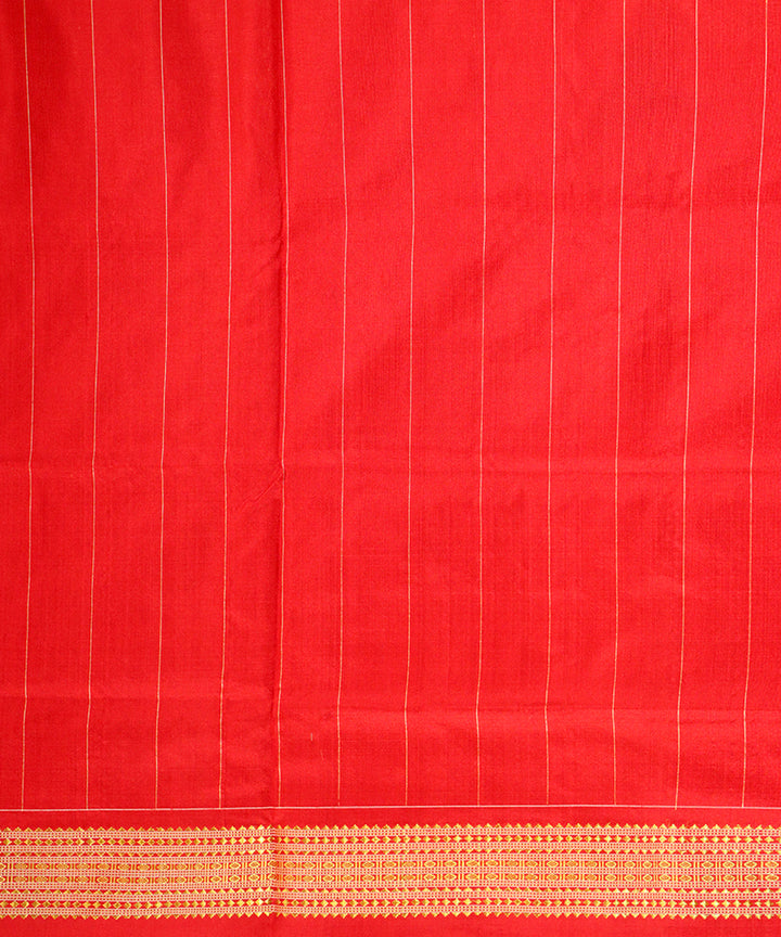 Maroon red silk handwoven sambalpuri saree