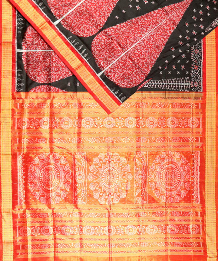 Black red silk handloom sambalpuri saree