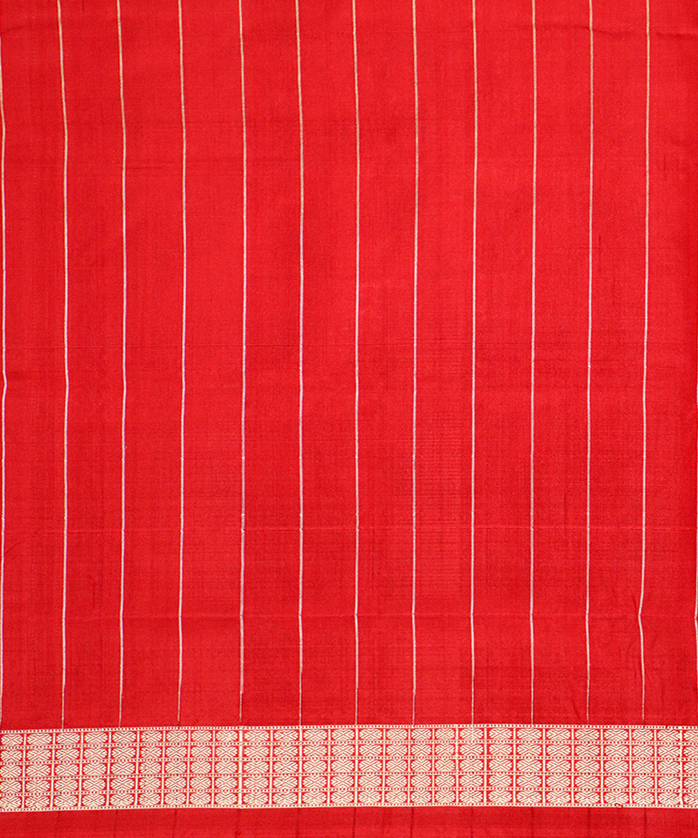 Maroon red silk handloom sambalpuri saree