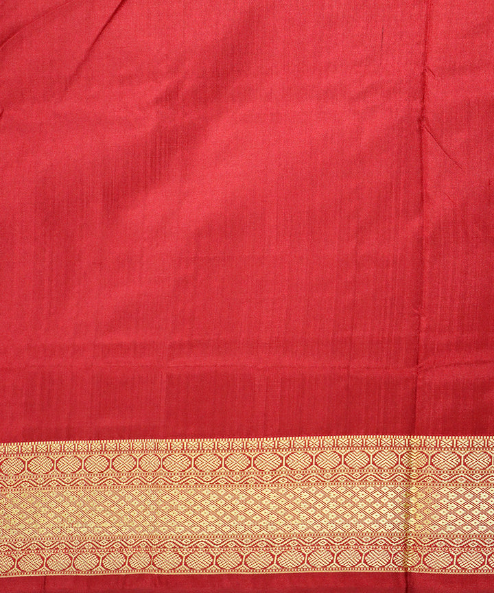 Offwhite alloy orange maroon patli silk handloom sambalpuri saree