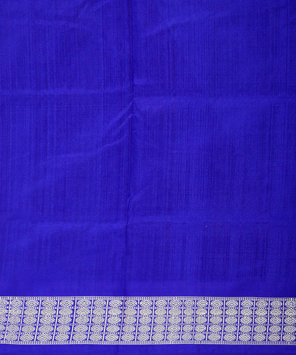 Sky blue navy blue silk handloom bomkai saree