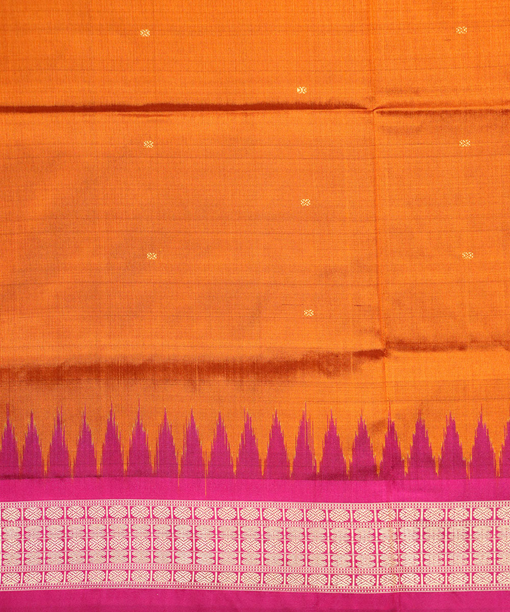 Brown pink silk handloom bomkai saree