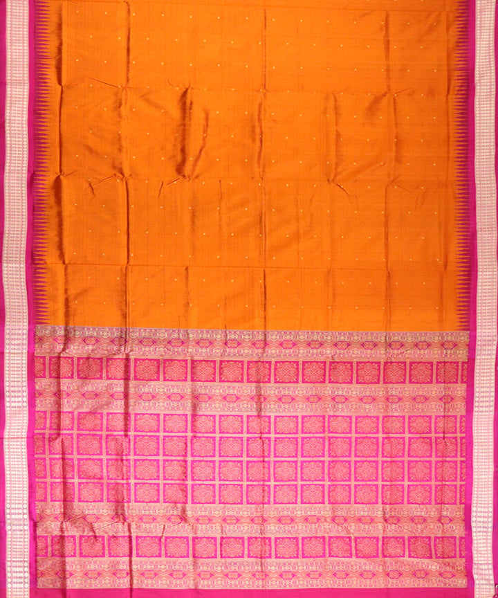 Brown pink silk handloom bomkai saree