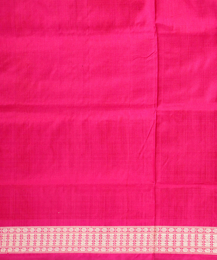 Brown pink silk handloom bomkai saree