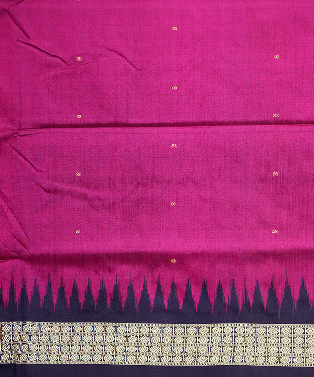 Boysenberry deep koamaru silk handloom bomkai saree