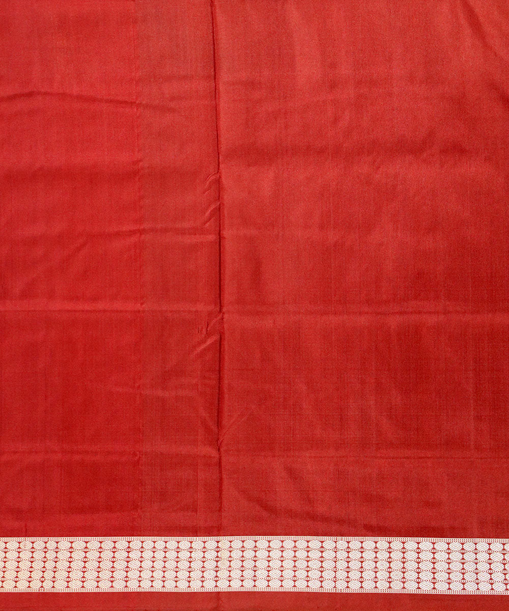 Yellow maroon silk handloom bomkai saree