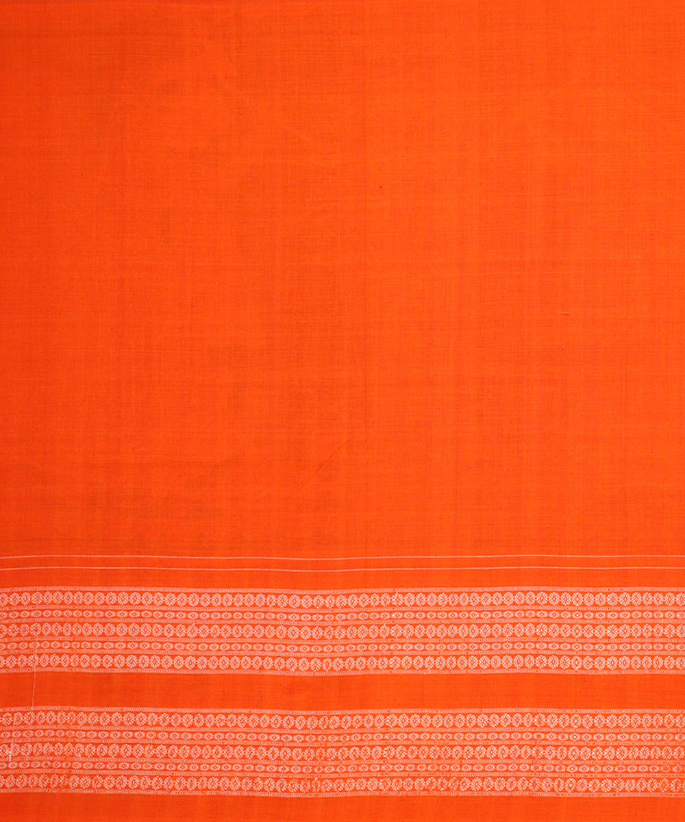 Burnt orange cotton handloom sambalpuri saree