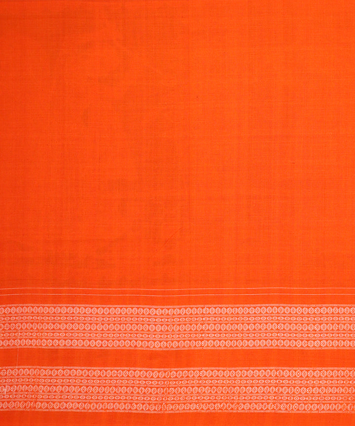 Burnt orange cotton handloom sambalpuri saree