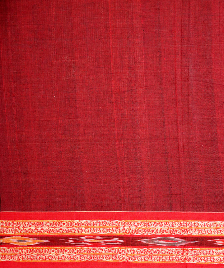 Army green maroon cotton handloom bomkai saree