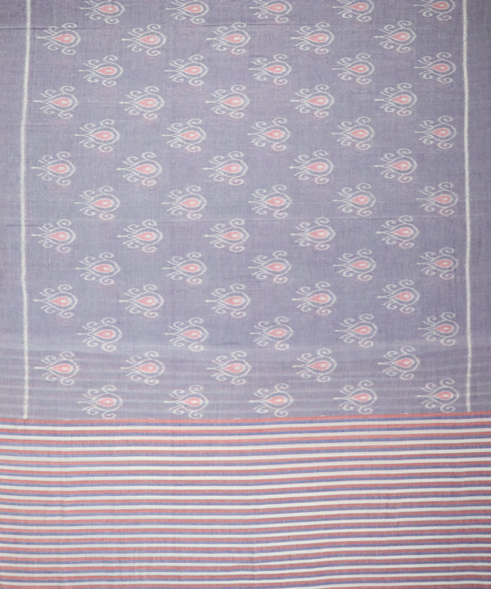 Cool grey cotton handloom sambalpuri saree