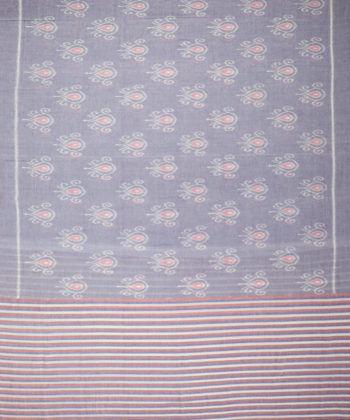 Cool grey cotton handloom sambalpuri saree